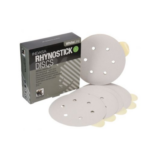 Rhynostick Whiteline Adhesive 150mm Sanding Discs 6″ P40-P400